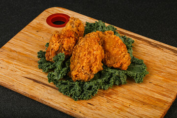 Hot fried crispy chicken wings