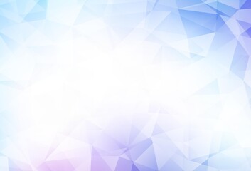 Light Pink, Blue vector polygon abstract background.