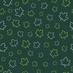 Seamless maple leaf pattern vector illustration. Autumn set of Maple Leaves