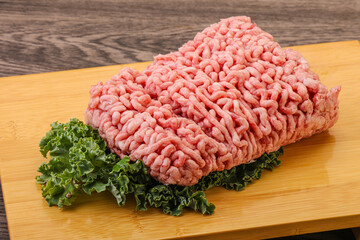 Raw pork minced meat for cooking