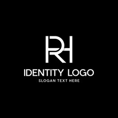 letter HR linked geometric design logo vector, HR RH H R letter creative fonts monogram icon symbol.