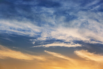 View of beautiful sky with clouds at sunset