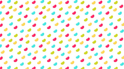 Jelly bean pattern wallpaper. Jelly bean on white background.