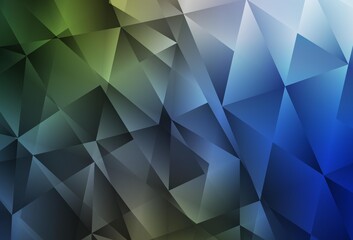 Dark Blue, Green vector abstract mosaic pattern.