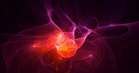 3D rendering abstract multicolor fractal light background