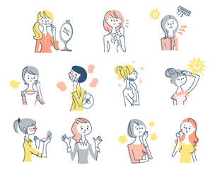 肌トラブル　女性　セット