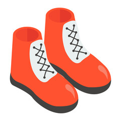 
An isometric design of ankle shoes, footwear accessory 
