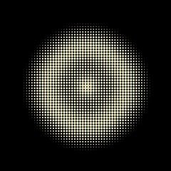 Halftone circles, halftone dots pattern, vector. White dots on black background. Monochrome half-tone. Circle halftone Dots, Fine Radial Gradient For Your Design.