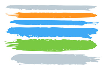 Obraz premium Collection of hand drawn colorful grunge brushes. Vector Grunge Brushes. Dirty Artistic Design Elements. Creative Design Elements. Rainbow background. Distress Frame, Logo, Banner, Wallpaper.