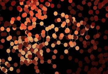 Dark Red, Yellow vector backdrop with artificial intelligence data.