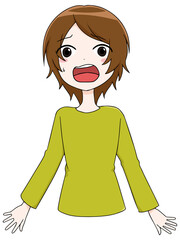 慌てている女性