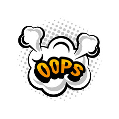 pop art oops explosion bubble detailed style icon vector design