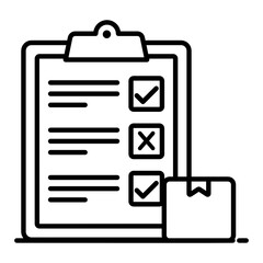 
Inventory list icon, cardboard with document
