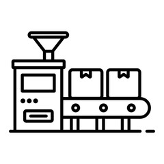 
Manufacturing process and assembly, conveyor belt vector style 
