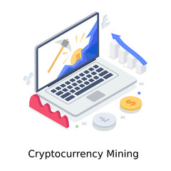 
Isometric vector of cryptocurrency mining, exploring bitcoin
