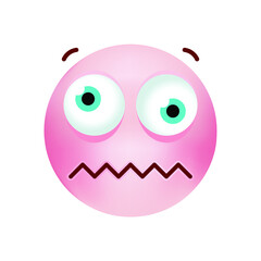 Cute Emoticon with Cartoon Style on White Background . Isolated Vector Illustration 