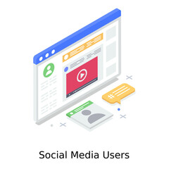 
Webpage inside a computer depicting social media 
