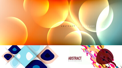 Obraz premium Collection of minimal geometric abstract backgrounds for covers, banners, flyers and posters and other templates