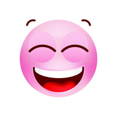 Fototapeta premium Cute Emoticon with Cartoon Style on White Background . Isolated Vector Illustration 