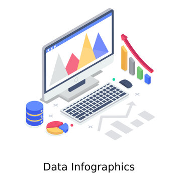 
Data infographic illustration, online data analytics concept 
