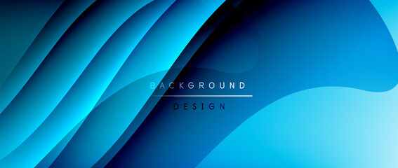 Fluid gradient waves with shadow lines and glowing light effect, modern flowing motion abstract background for cover, placards, poster, banner or flyer
