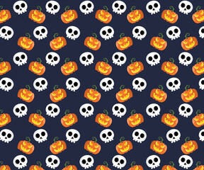 Seamless pattern pumpkins and ghost vector 02
