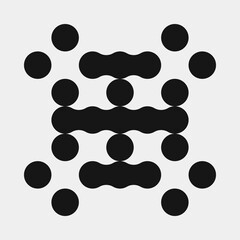 Abstract Cross Pattern Dots Logo generative computational art illustration