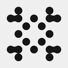 Abstract Cross Pattern Dots Logo generative computational art illustration