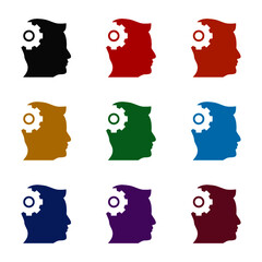Critical thinking icon, color set