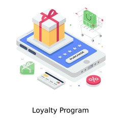 
Loyalty program illustration design in editable style 
