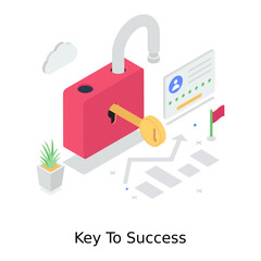 
Key to success illustration design in modern style 
