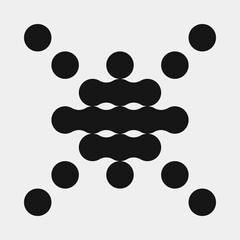 Abstract Cross Pattern Dots Logo generative computational art illustration
