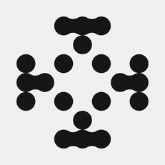 Abstract Cross Pattern Dots Logo generative computational art illustration