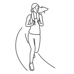 Beautiful woman running in a park