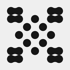 Abstract Cross Pattern Dots Logo generative computational art illustration