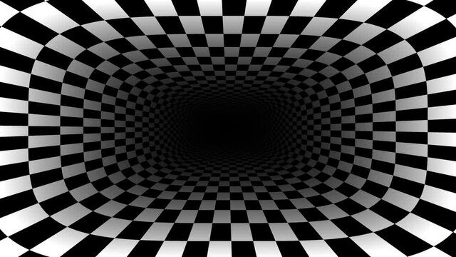 Rounded Rectangular Tunnel With Checkerboard Chequerboard Mask