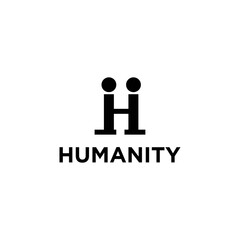 Humanity Logo , H Logo Vector Symbol Design People