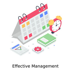 
Effective management concept illustration, isometric vector style 
