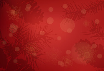 Red vector Christmas background. Bokeh effect. EPS 10