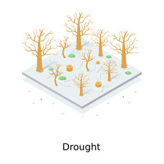 
Drought vector design, isometric illustration 
