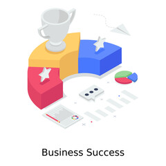 
Design of business success in editable vector, award
