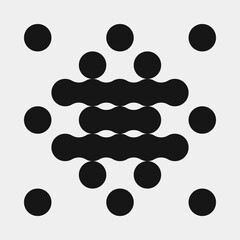 Abstract Cross Pattern Dots Logo generative computational art illustration