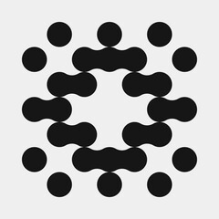 Abstract Cross Pattern Dots Logo generative computational art illustration