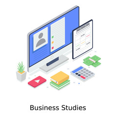 
Business studies vector style, isometric vector concept 
