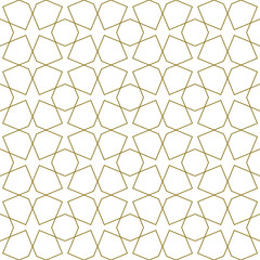 Seamless geometric ornament based on traditional islamic art.Brown color lines