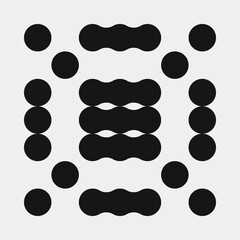 Abstract Cross Pattern Dots Logo generative computational art illustration