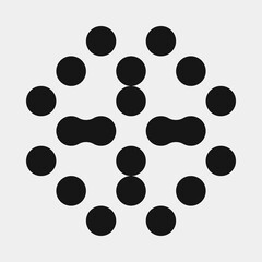 Abstract Cross Pattern Dots Logo generative computational art illustration