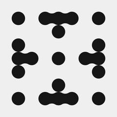Fototapeta premium Abstract Cross Pattern Dots Logo generative computational art illustration