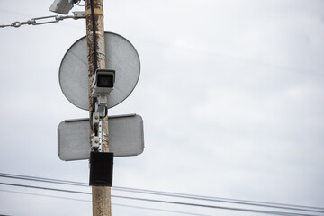 Obraz premium Camera video fixation of violations of traffic rules on the road