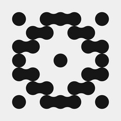 Abstract Cross Pattern Dots Logo generative computational art illustration